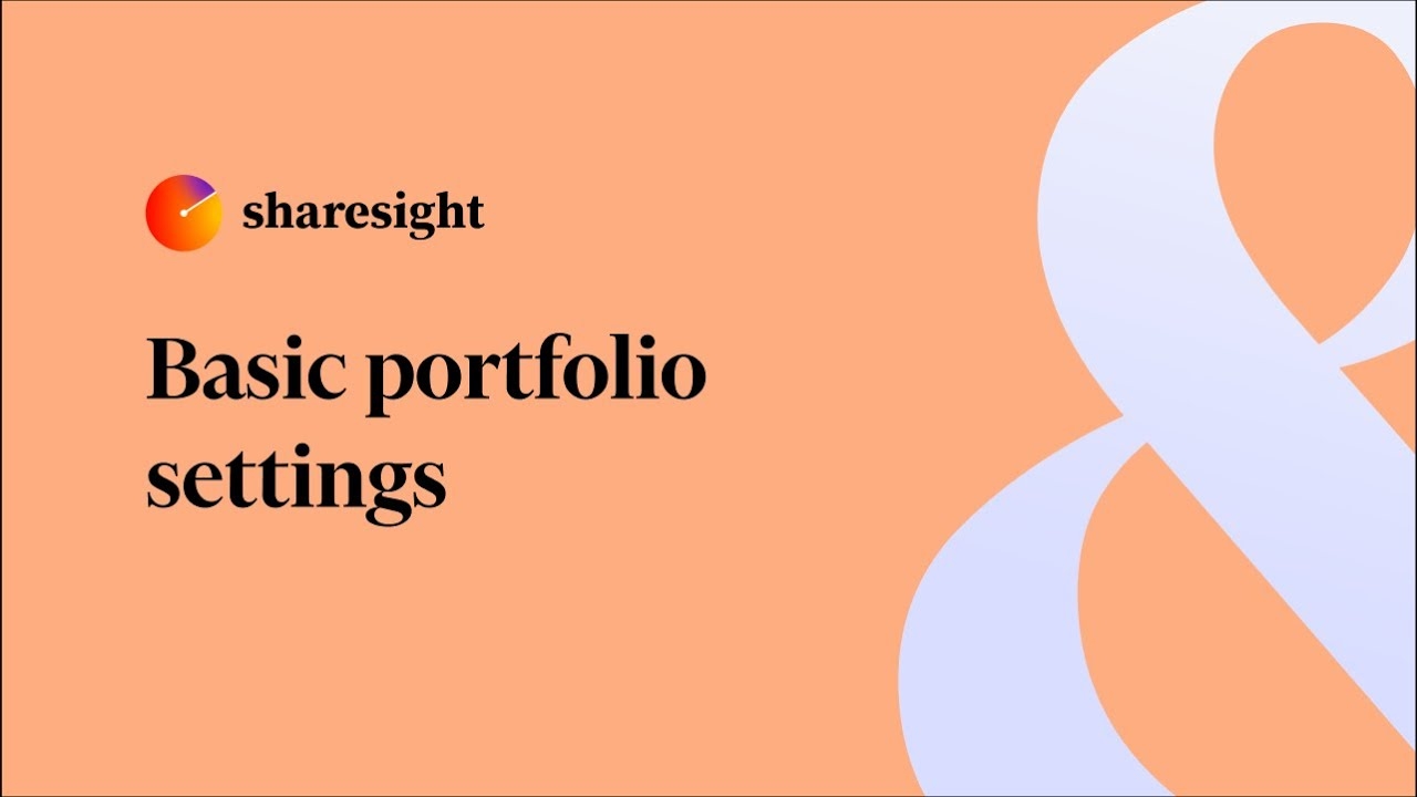 Basic portfolio settings banner